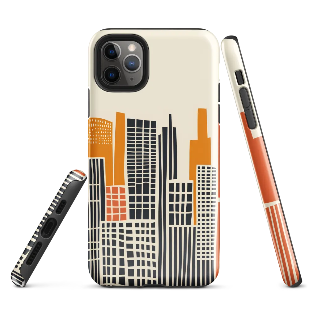 Urban Rhythms: A Graphic Cityscape | Phone Case |  11 Pro Max | Tough Case | Glossy