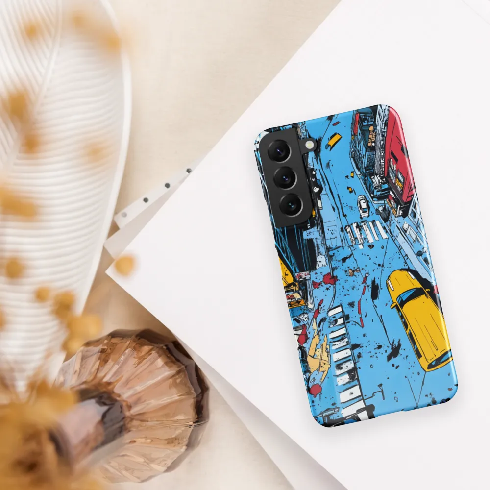 Urban Chaos: Aerial View of City Life | Phone Case |  S22 Plus | Snap Case | Glossy