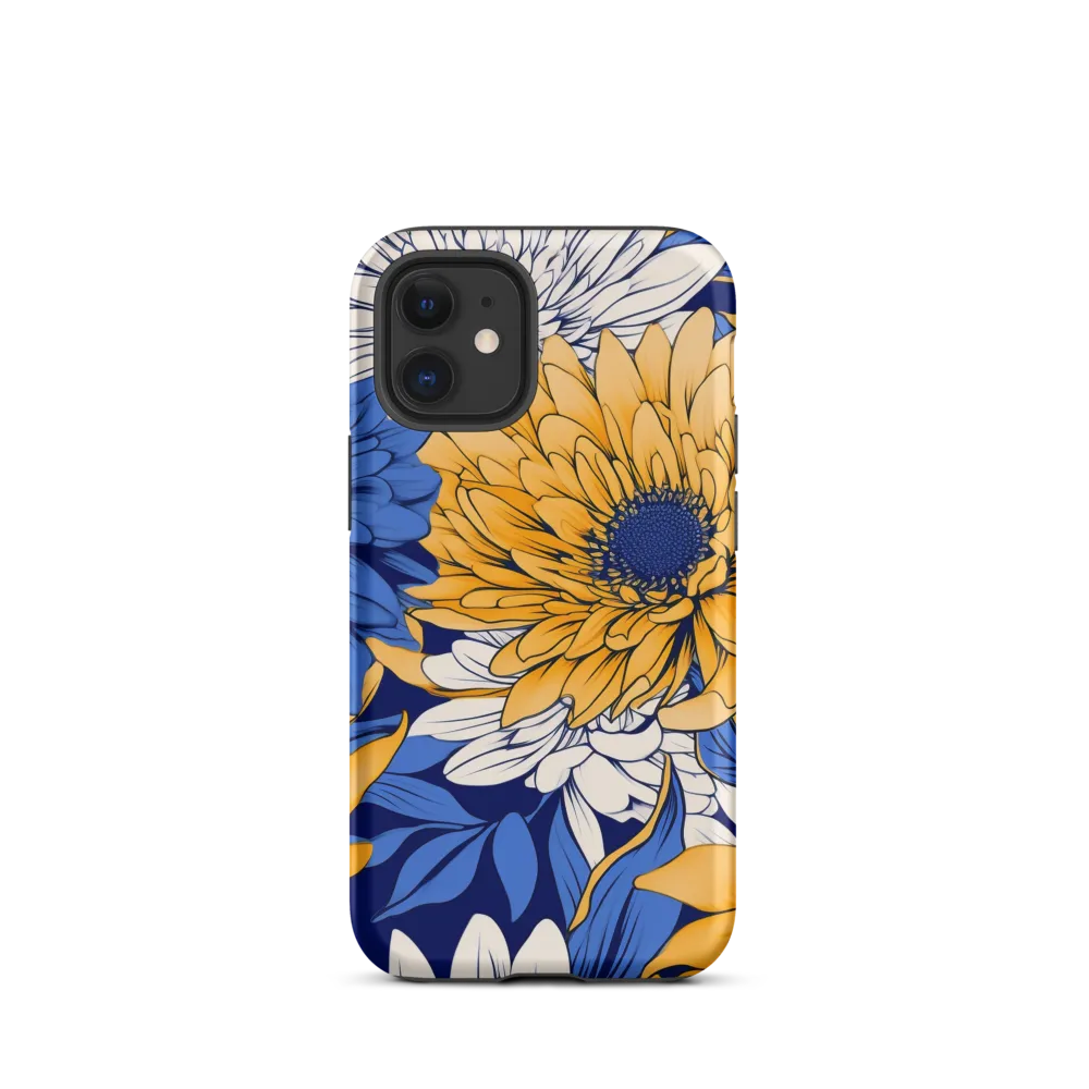 Floral Harmony in Blue and Yellow