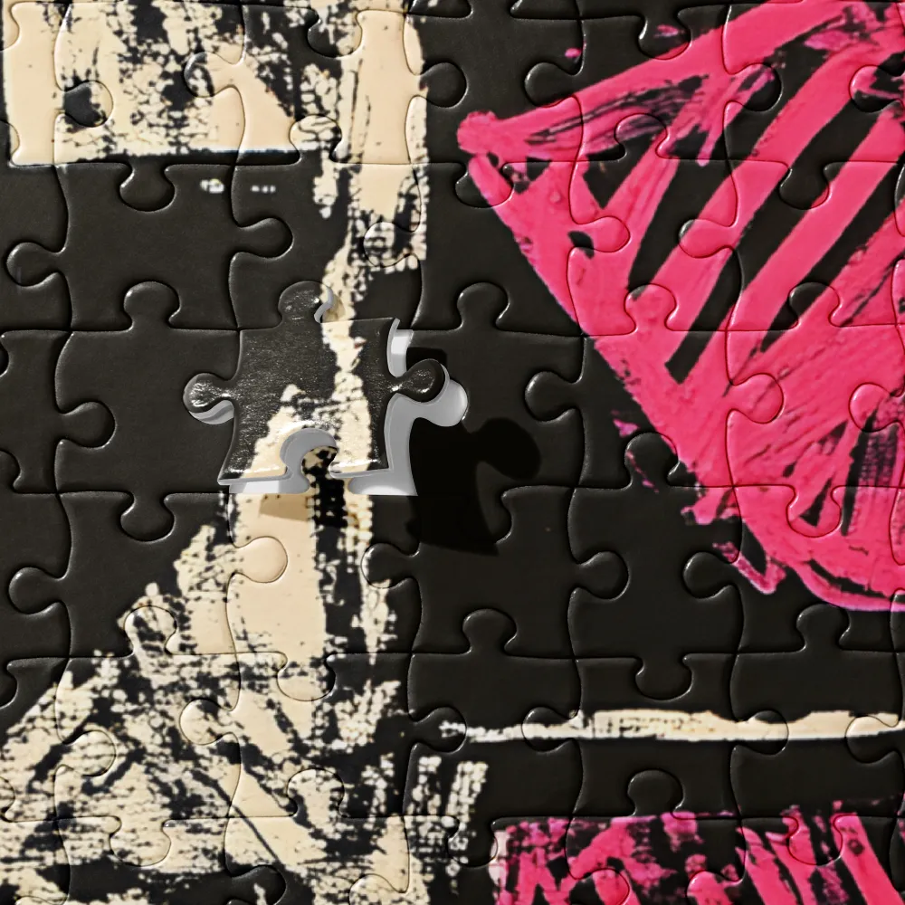 Geometric Symphony in Pink and Black | Jigsaw Puzzle | 252/520 pieces