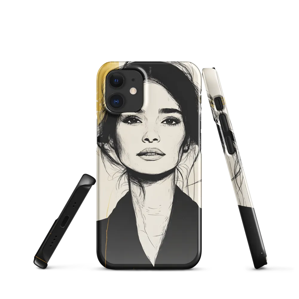 Ink Portrait with Mustard Accents