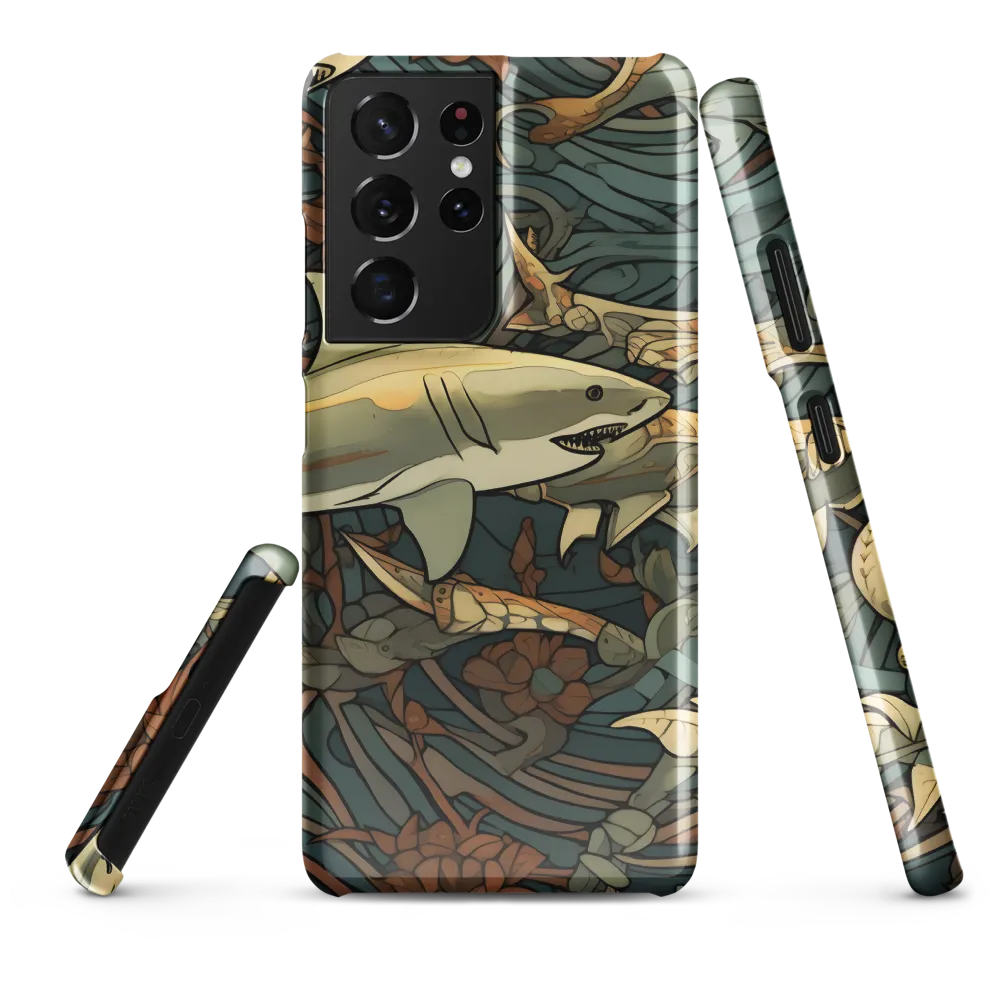 Dynamic Harmony of Sharks and Flora | Phone Case |  S21 Ultra | Snap Case | Glossy