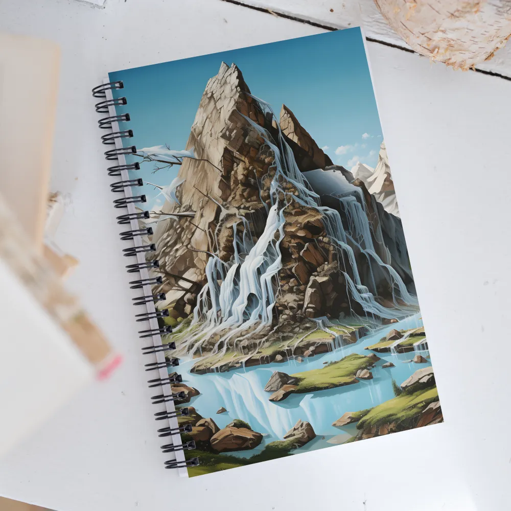 Majestic Cascade: A Mountain Masterpiece | Spiral Notebook