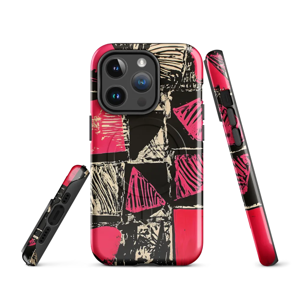 Geometric Symphony in Pink and Black