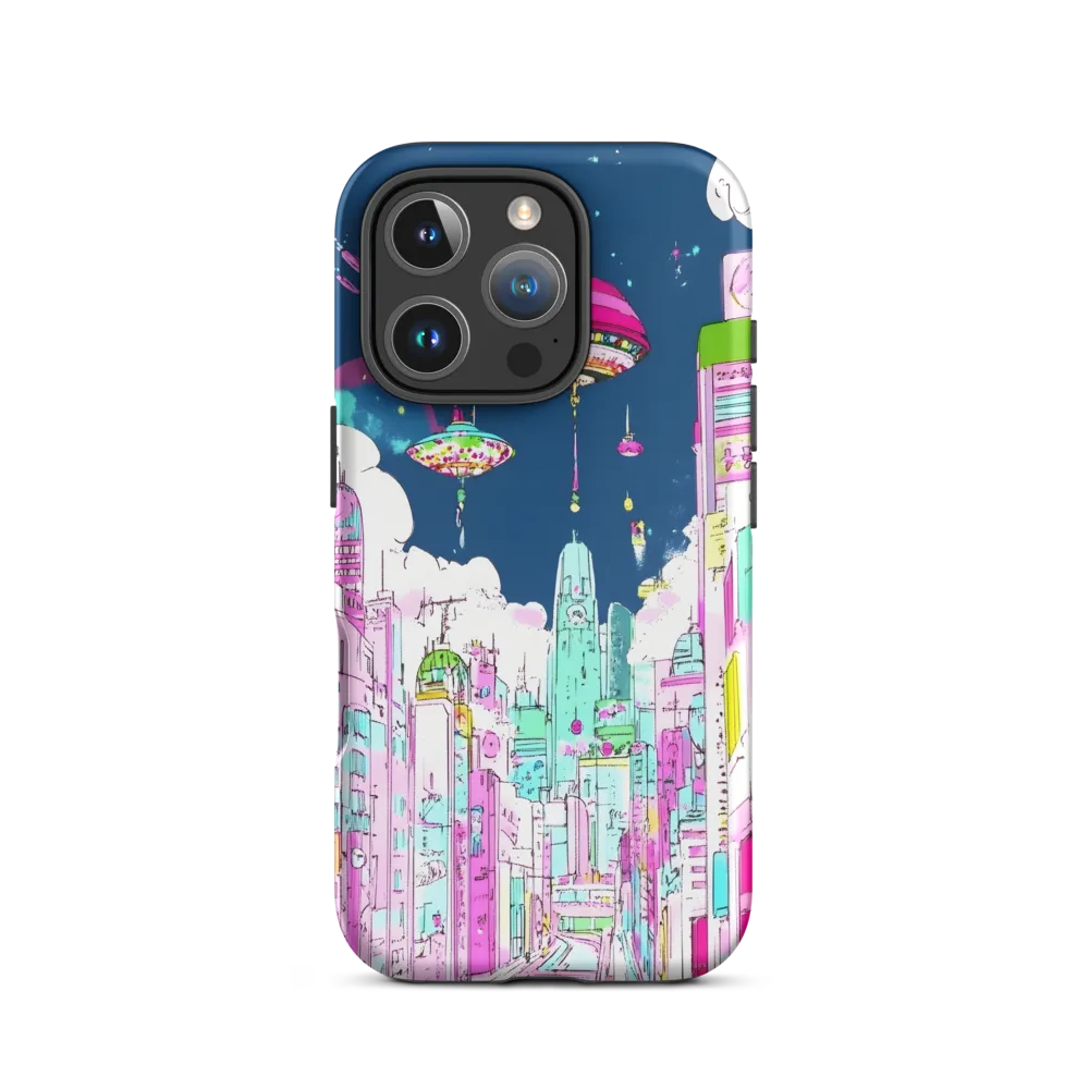 Futuristic Cityscape with Floating Structures | Phone Case |  16 Pro | Tough Case | Matte