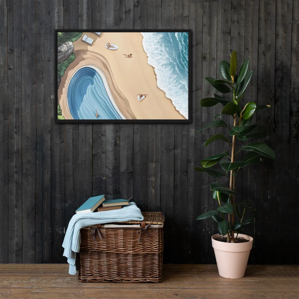 Serenity by the Shore | Canvas with Black Frame | 24″×36″