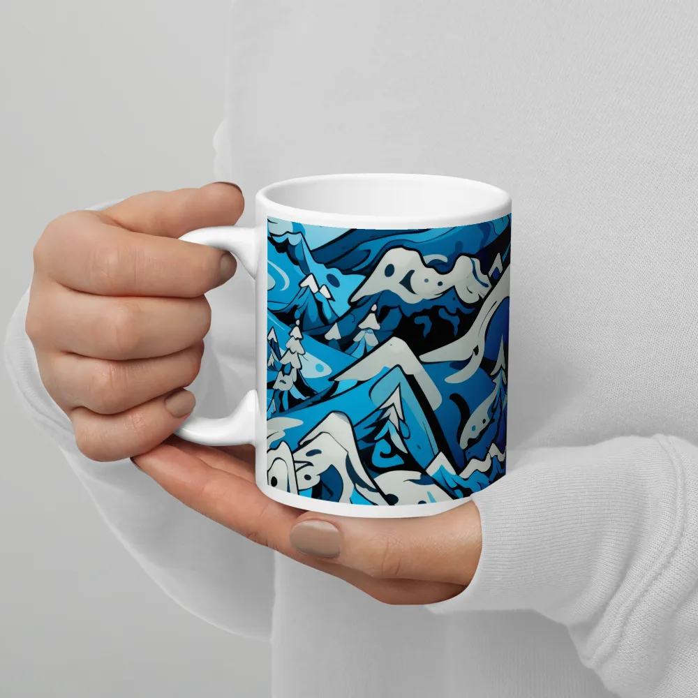 Frozen Harmony: A Blue Mountain Odyssey | Mug with White inside | 11 oz