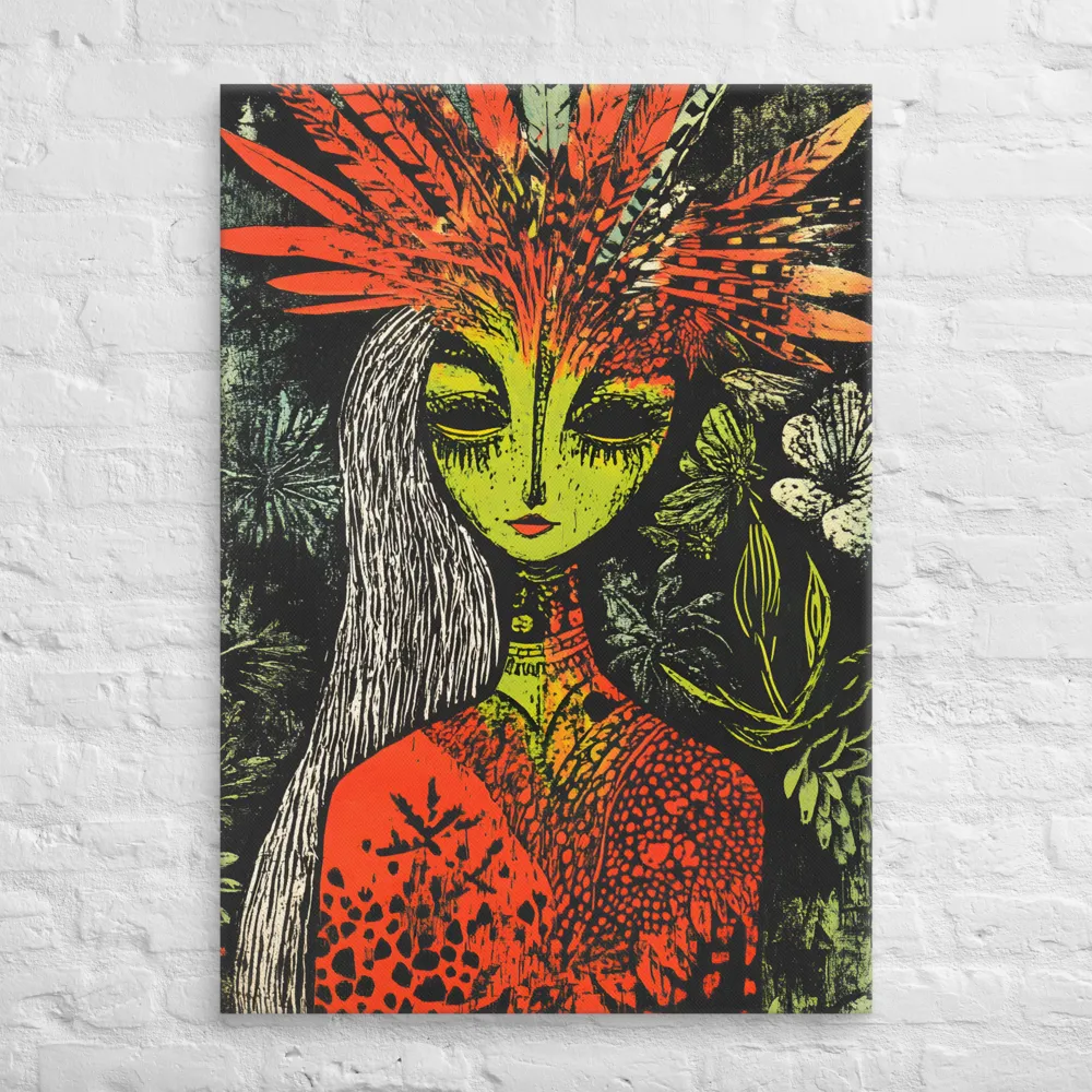 Mystical Flora: A Surreal Portrait | Canvas | 28″×40″