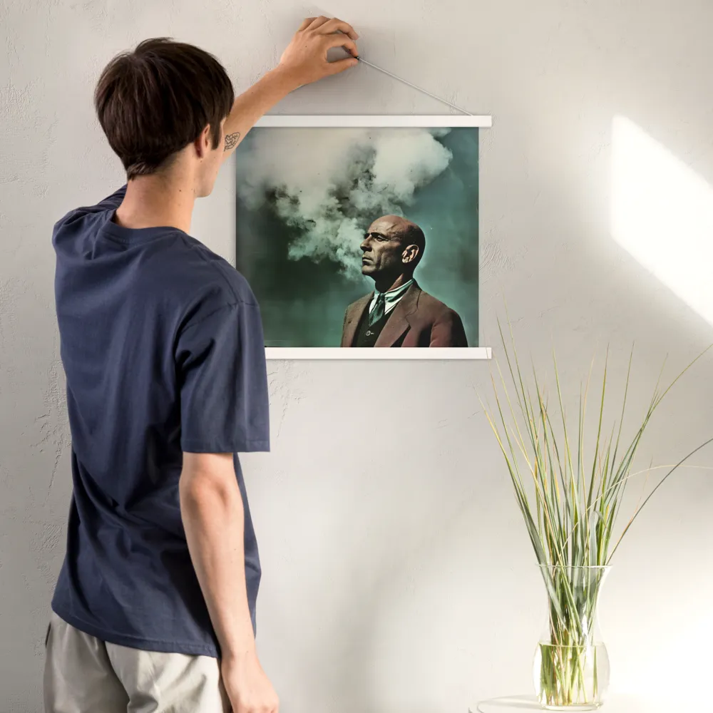 Clouded Thoughts | Poster With White Wood Hanger | 18″×18″