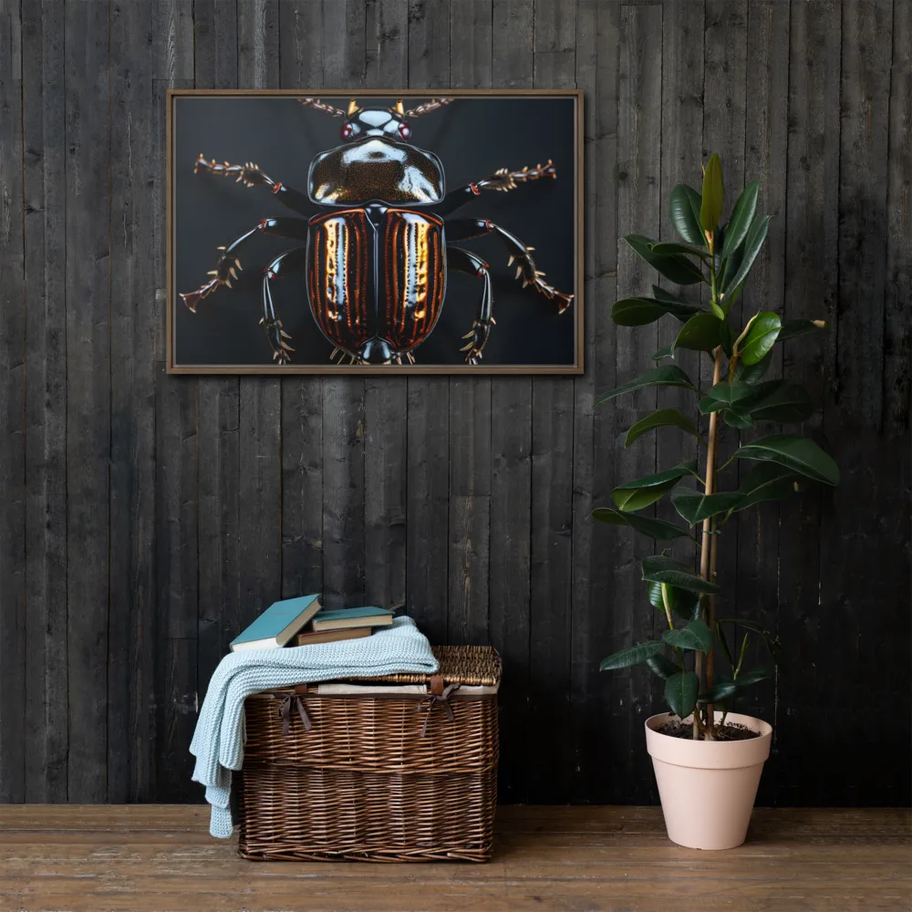 Luminous Insect Majesty | Canvas with Brown Frame | 24″×36″