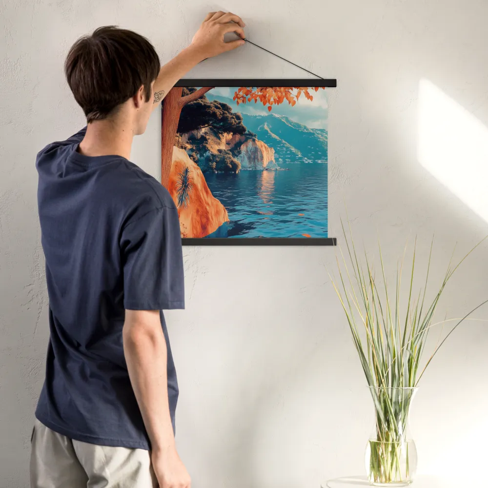 Elysian Waterscape | Poster With Black Wood Hanger | 18″×18″