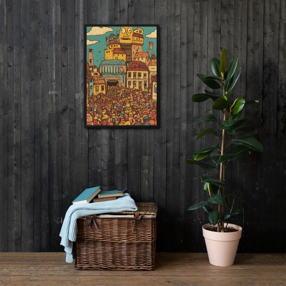 The Quirky City Gathering | Canvas with Black Frame | 20″×28″