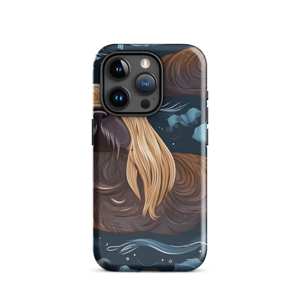 Whimsical Walruses in Deep Blue