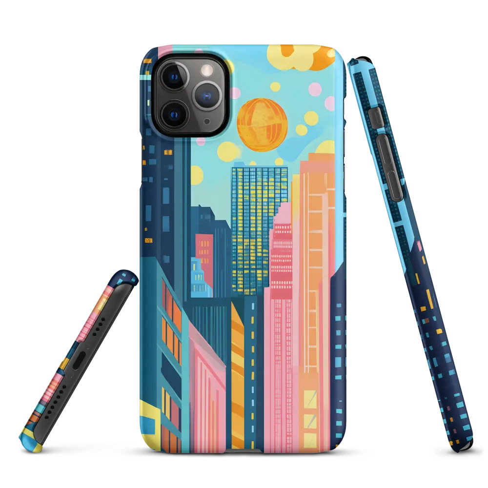 Cyan Skyline with Golden Orb