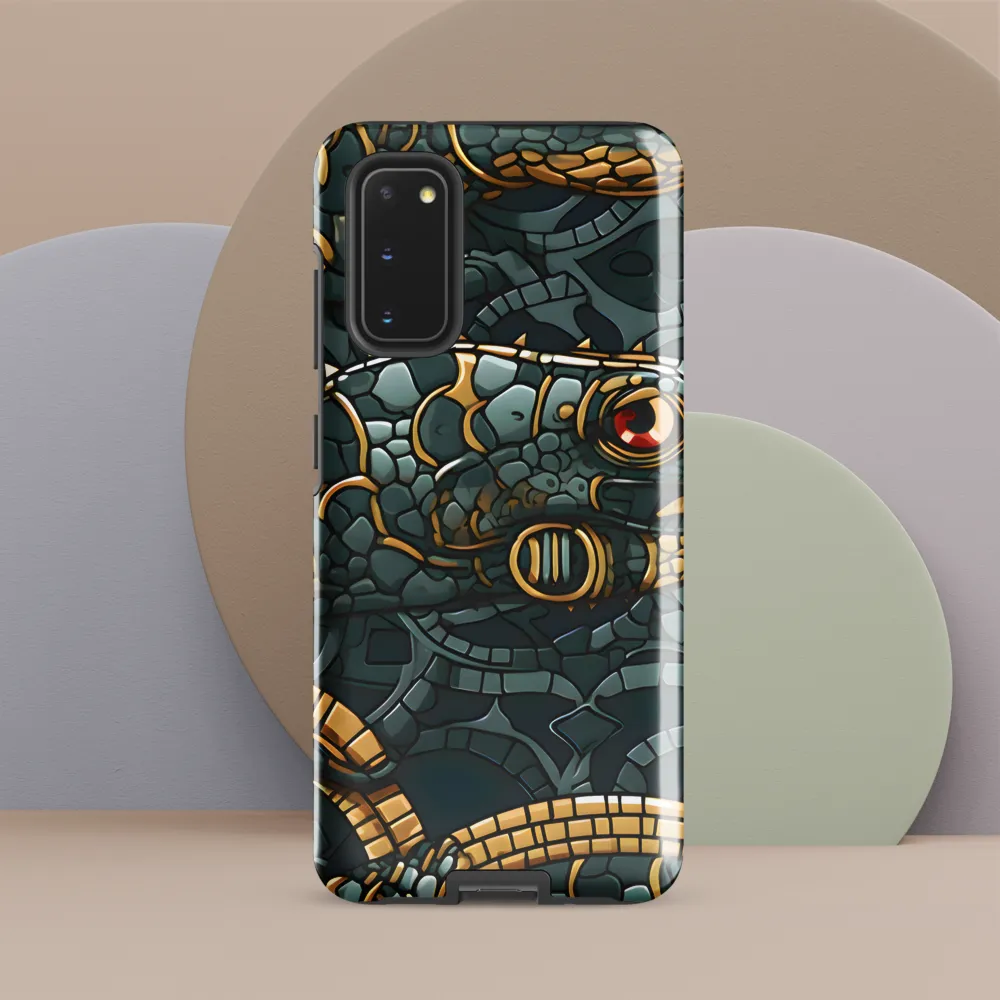 Reptilian Elegance: A Digital Art Nouveau Tapestry