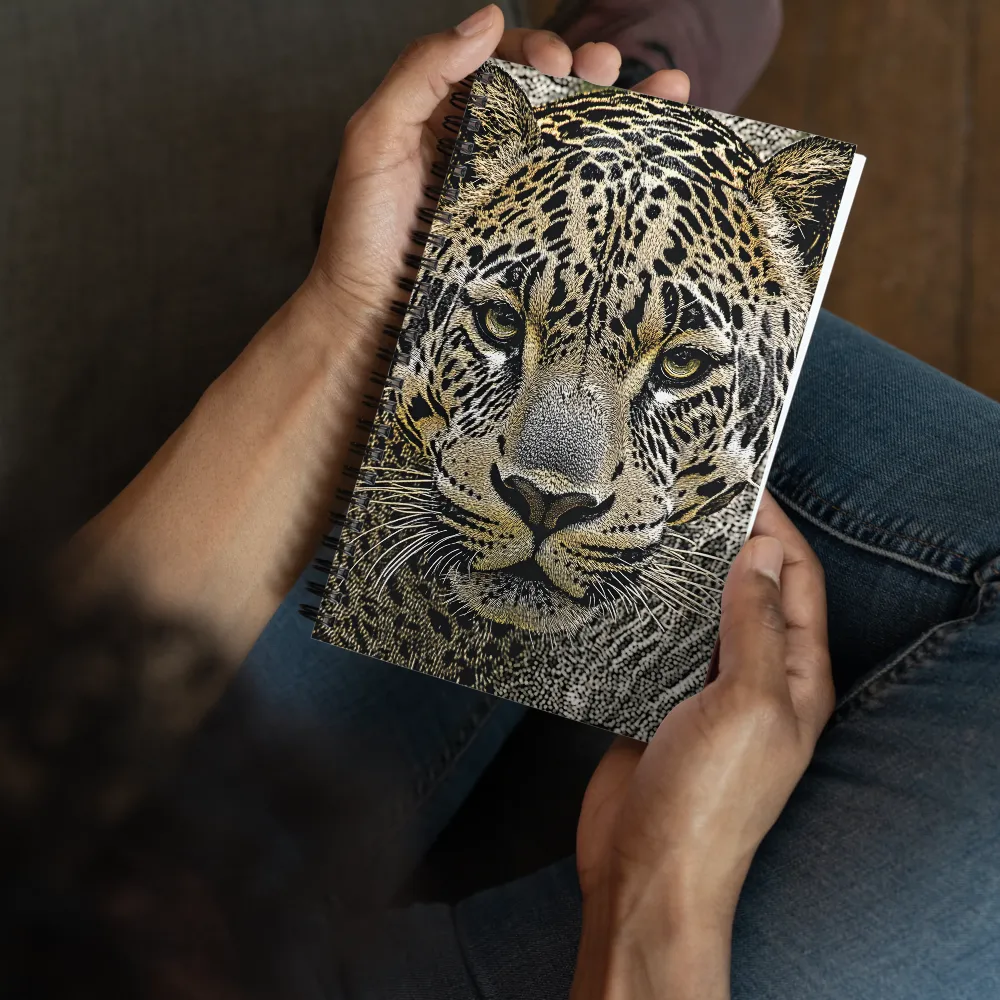 The Majestic Gaze: Portrait of a Leopard | Spiral Notebook