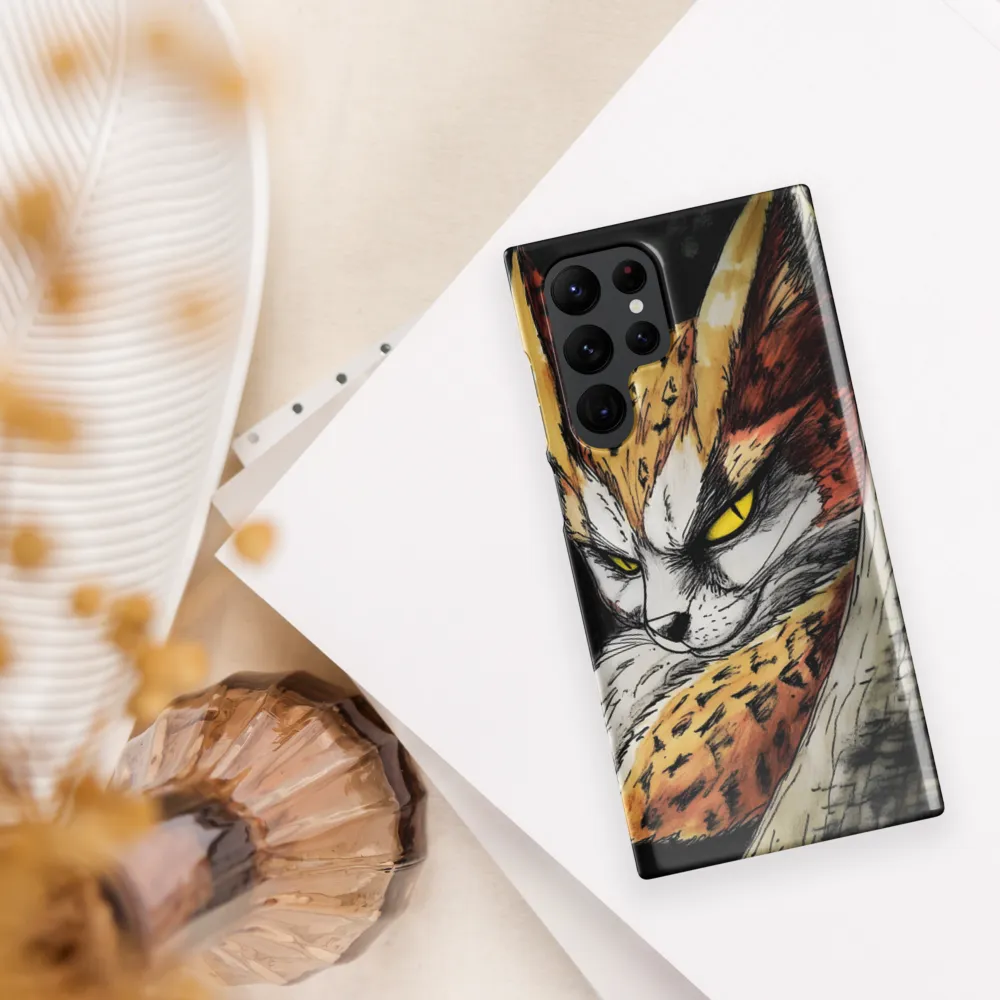 Fierce Gaze of the Wild Cat | Phone Case |  S22 Ultra | Snap Case | Glossy