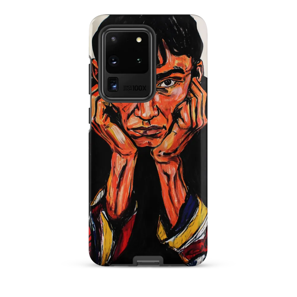 Contemplative Intensity: An Expressionist Portrait | Phone Case |  S20 Ultra | Tough Case | Matte