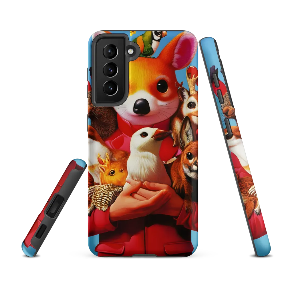 Harmony in Whimsy: A Modern Animal Ensemble | Phone Case |  S21 FE | Tough Case | Matte