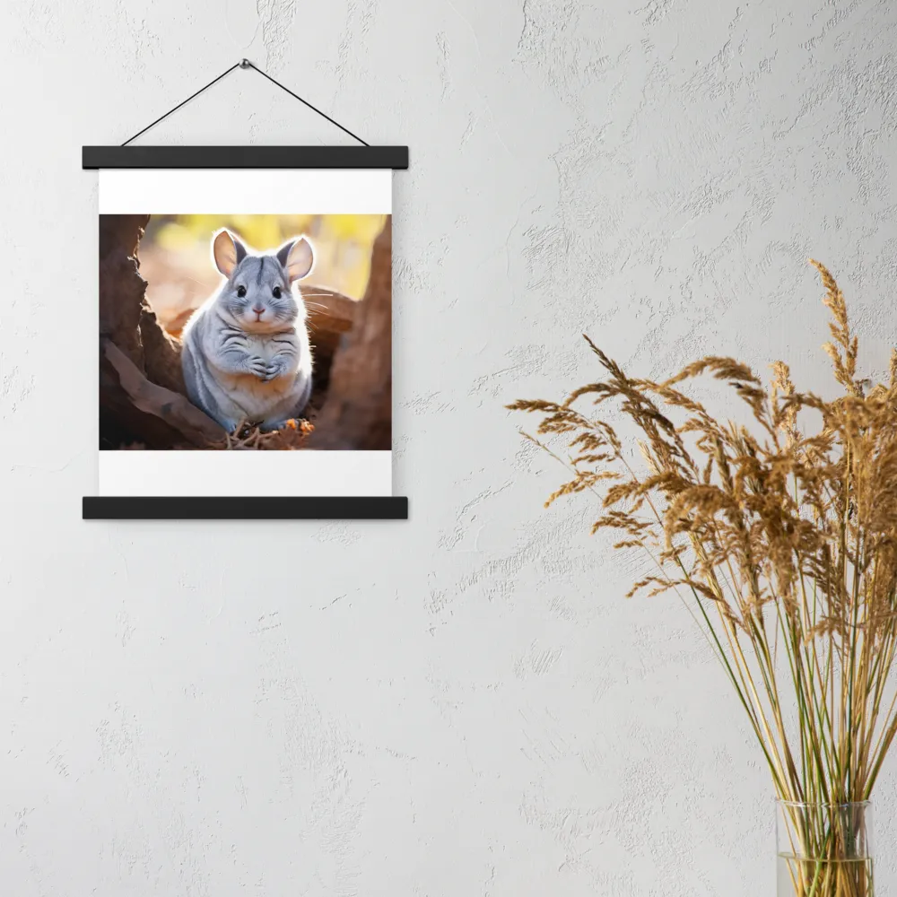 Gentle Whispers of Nature: The Chinchilla | Poster With Black Wood Hanger | 11″×14″