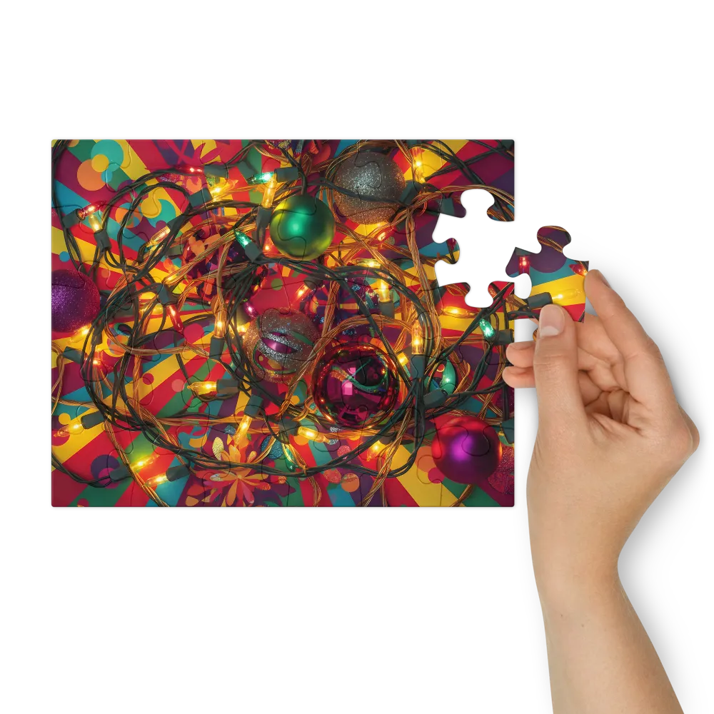 Holiday Lights & Ornaments 
 Jigsaw Puzzle in Tin Box