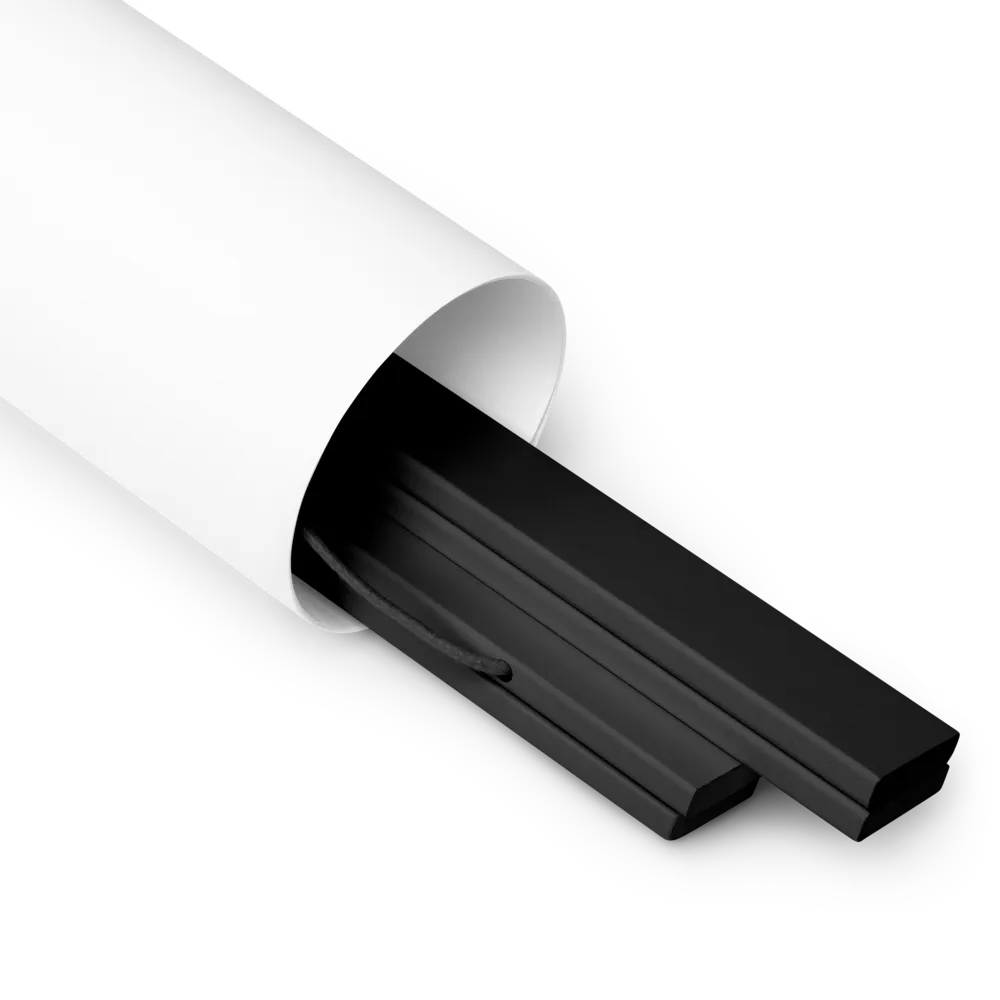 Elegance in White: The Pelican | Poster With Black Wood Hanger | 24″×36″