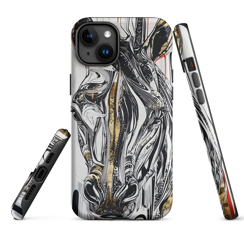 Ethereal Majesty: The Abstract Zebra | Phone Case |  15 Plus | Tough Case | Matte