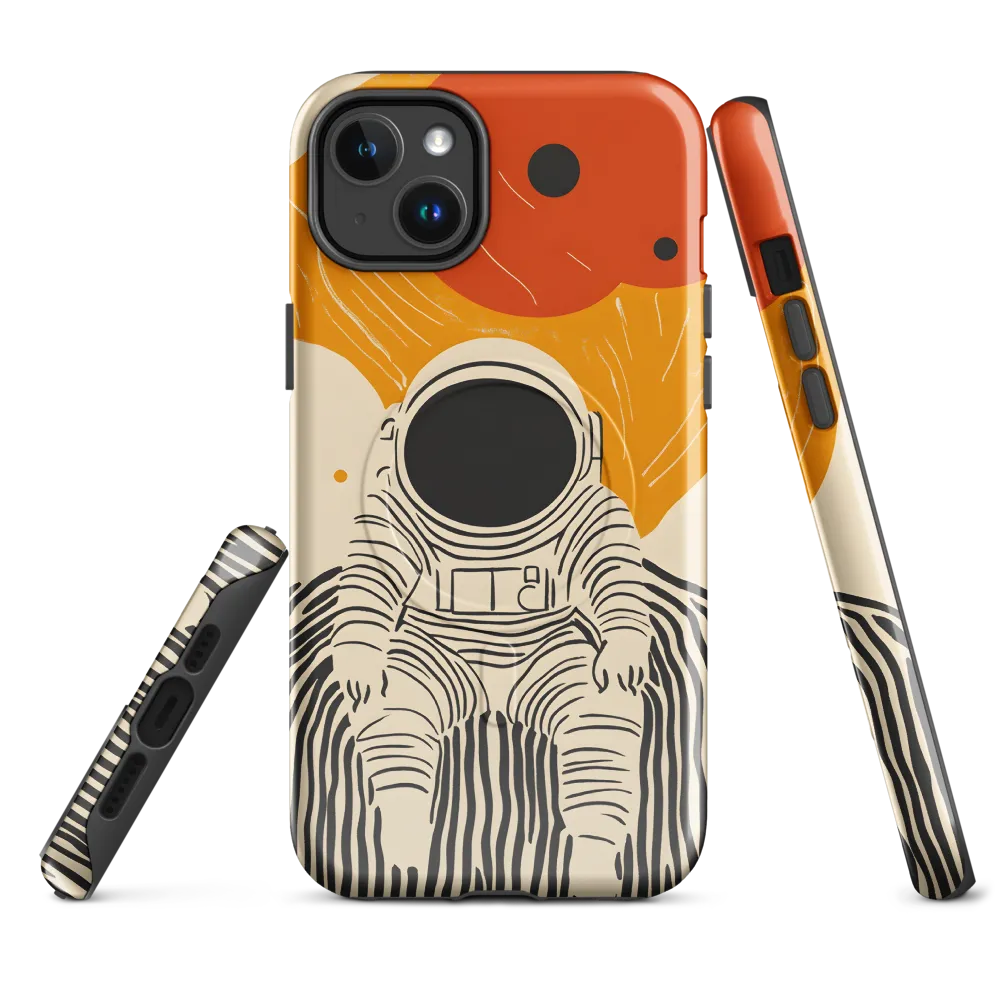 Astronaut in Cosmic Thoughts | Phone Case |  14 Plus | MagSafe® Tough Case | Glossy