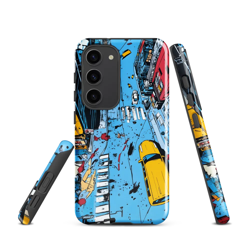 Urban Chaos: Aerial View of City Life | Phone Case |  S23 | Tough Case | Glossy