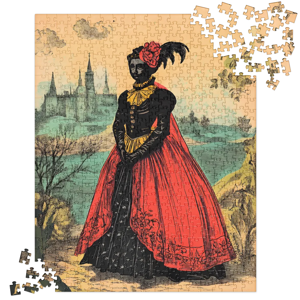 Elegance in Red and Gold | Jigsaw Puzzle | 520 pieces