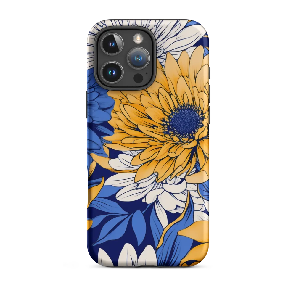 Floral Harmony in Blue and Yellow