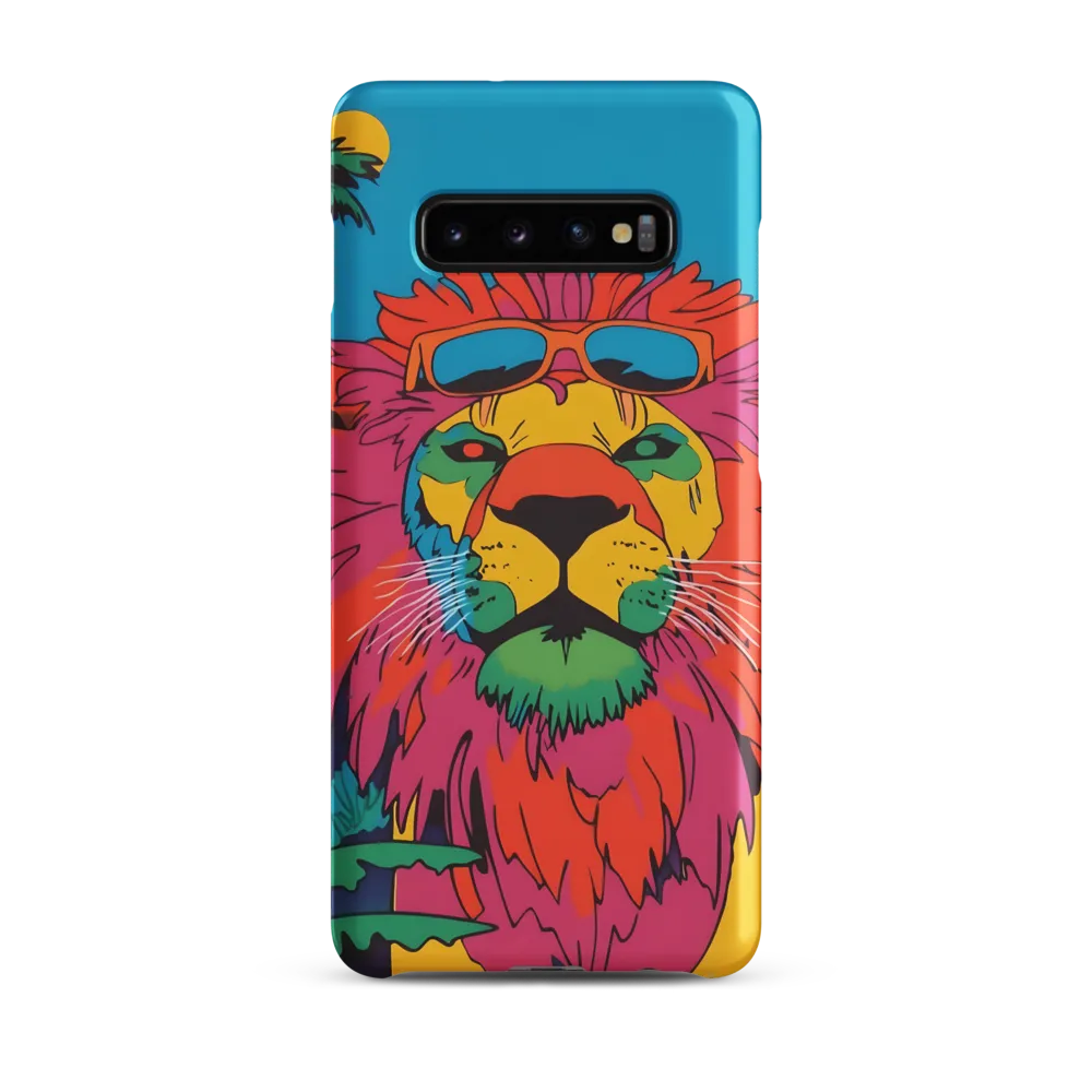 Lion with Sunglasses: A Vibrant Tropical Portrait