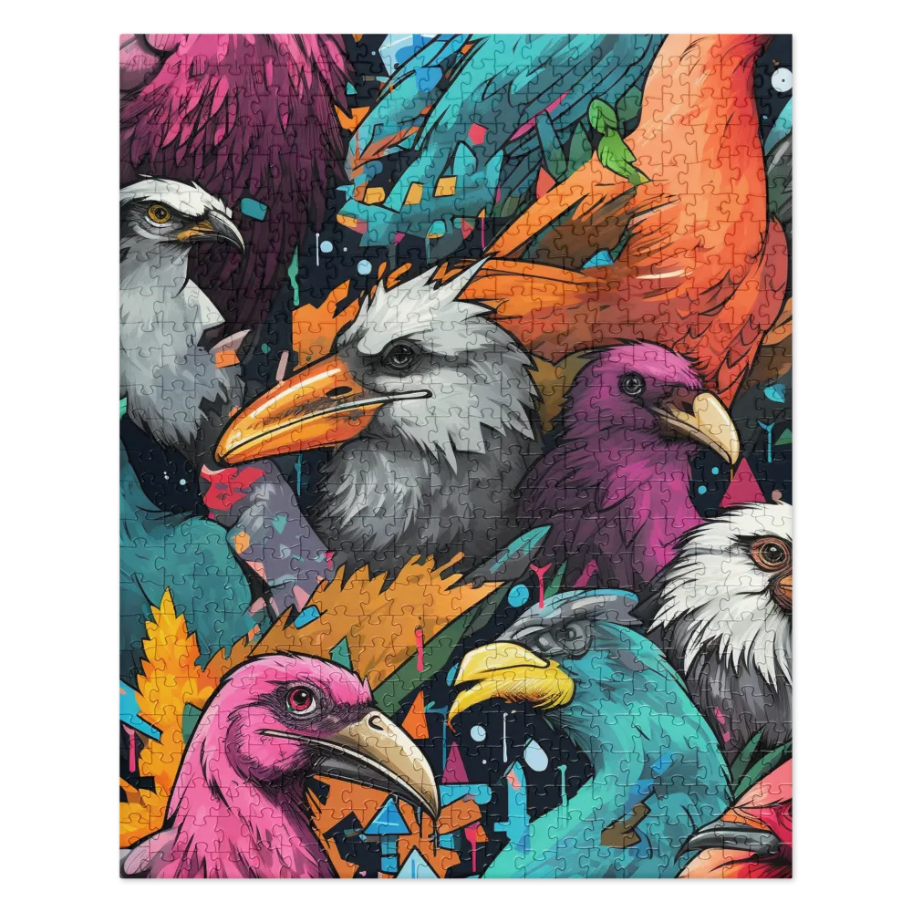 Avian Vortex: A Celebration of Color and Form | Jigsaw Puzzle | 520 pieces