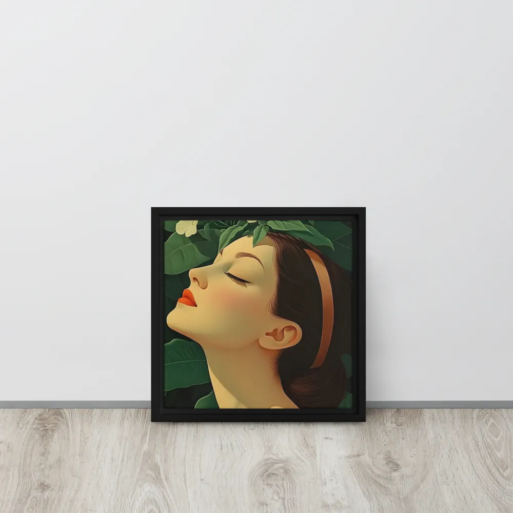 Serenity in Bloom | Canvas with Black Frame | 12″×12″