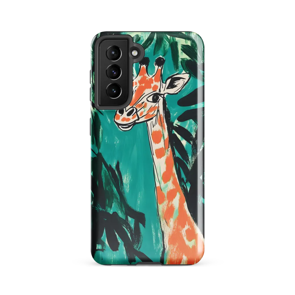 Curious Giraffe in Lush Greenery | Phone Case |  S21 FE | Tough Case | Glossy