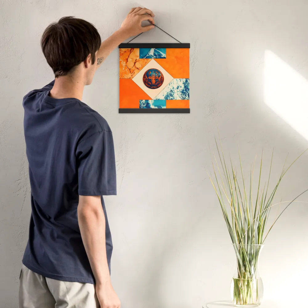 Harmonious Encounters: Abstract Geometry | Poster With Black Wood Hanger | 12″×12″