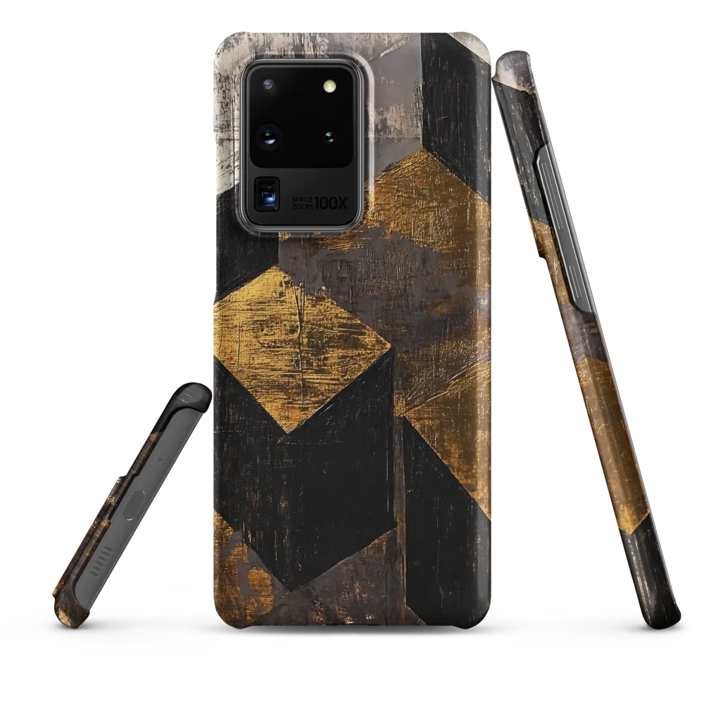 Geometric Harmony in Gold and Black | Phone Case |  S20 Ultra | Snap Case | Matte