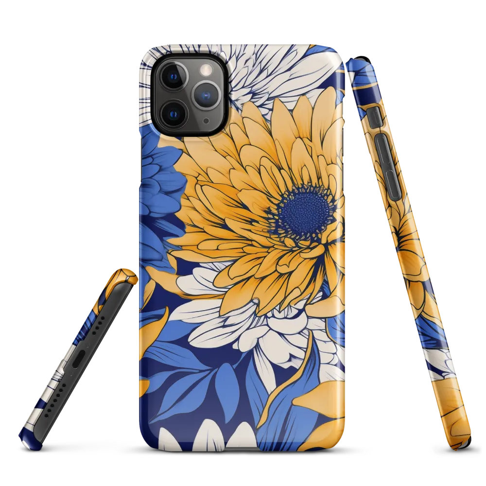 Floral Harmony in Blue and Yellow | Phone Case |  11 Pro Max | Snap Case | Glossy