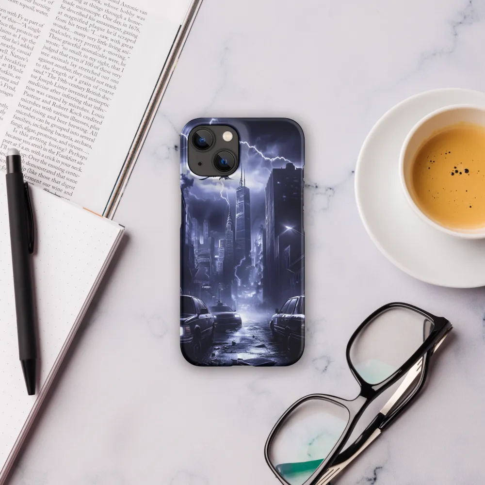 Stormy Cityscape: Shadows of the Night | Phone Case |  14 | Snap Case | Matte