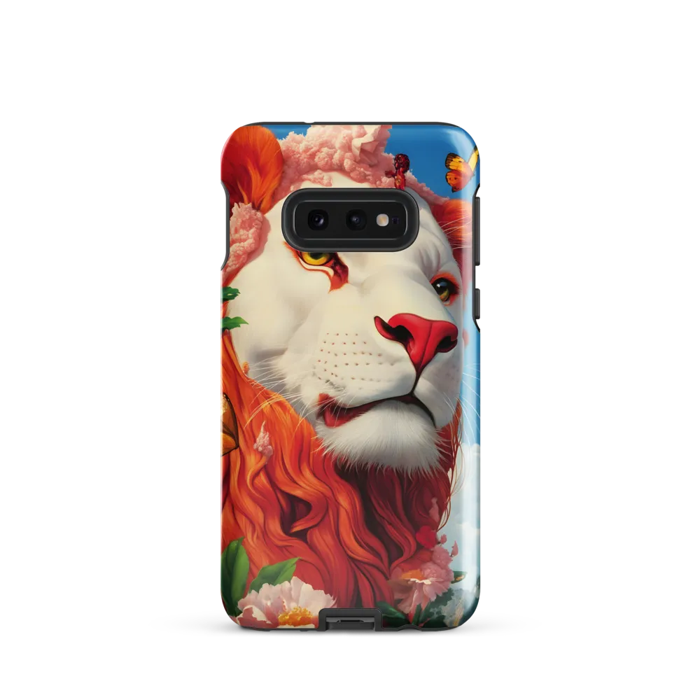 Majestic Lion Amidst Floral Splendor