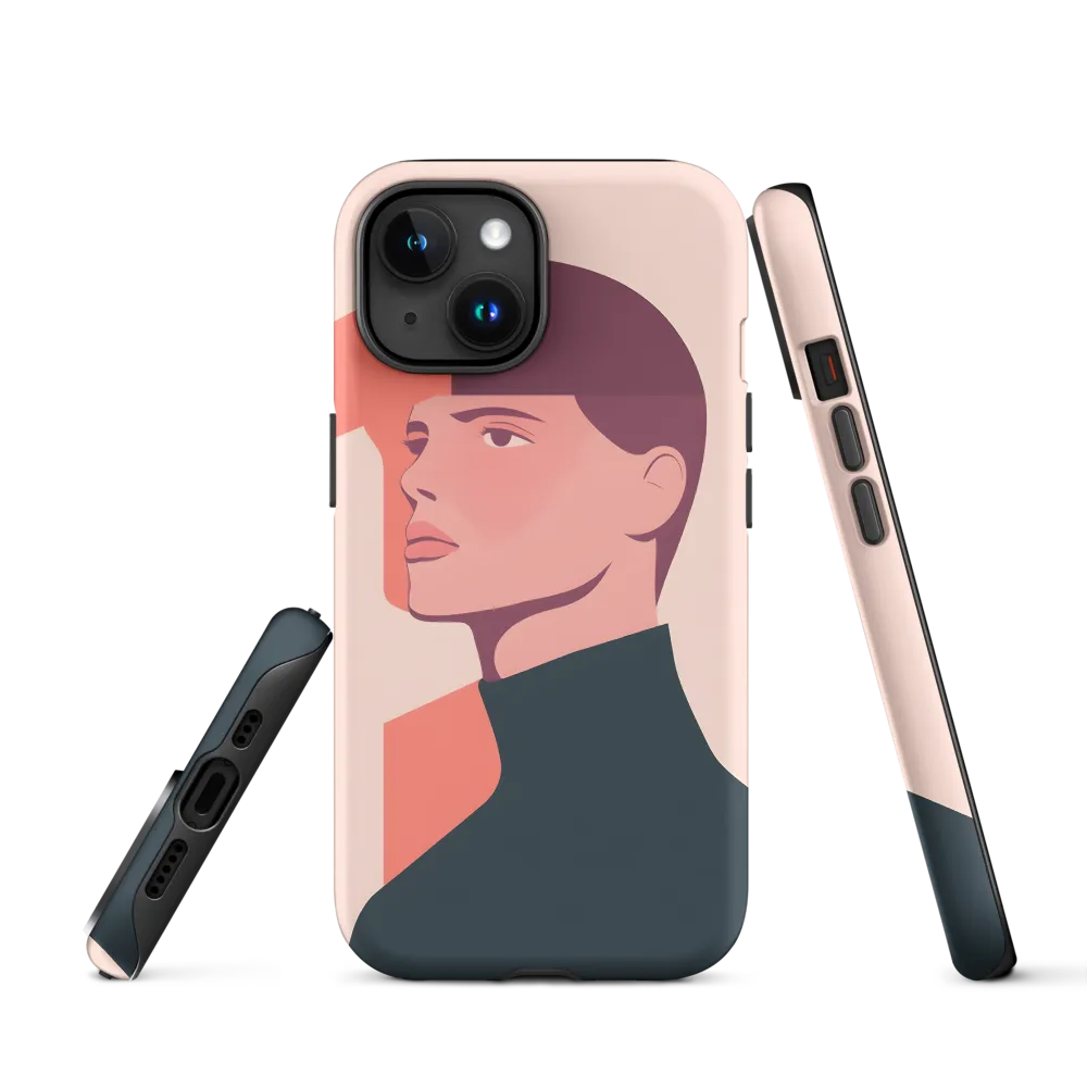 Contemplative Portrait in Minimalism | Phone Case |  15 | Tough Case | Matte