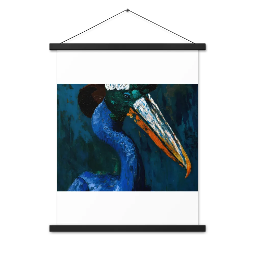 Majestic Absurdity: The Hat-Wearing Bird | Poster With Black Wood Hanger | 18″×24″