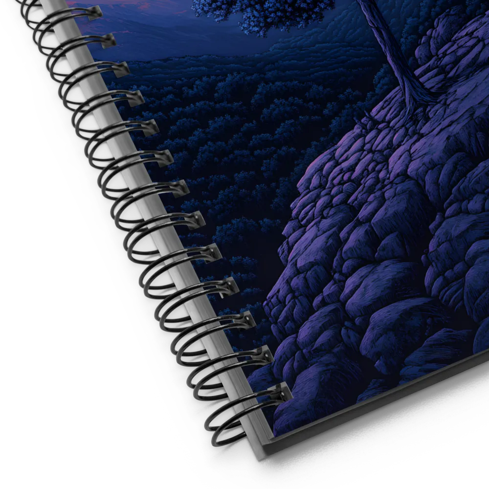 Solitary Sentinel: A Tree at Dusk | Spiral Notebook