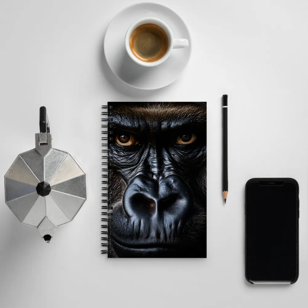 Gaze of the Wild: A Gorilla's Portrait | Spiral Notebook