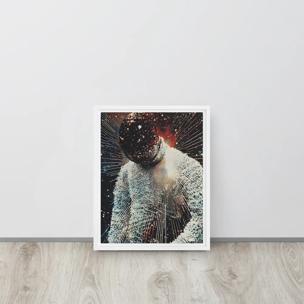 Ethereal Astronaut: A Journey Through the Cosmos | Canvas with White Frame | 11″×14″