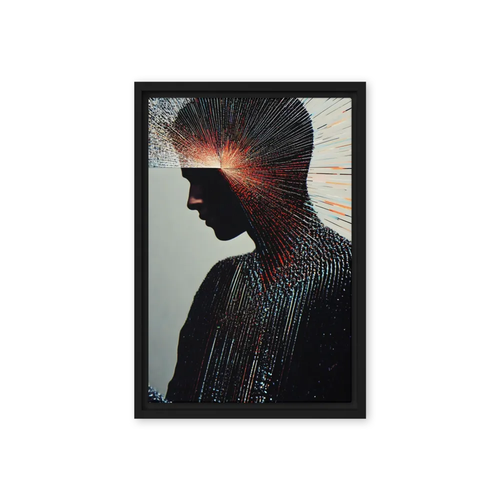 Radiant Reflection: An Abstract Journey of Thought | Canvas with Black Frame | 12″×18″