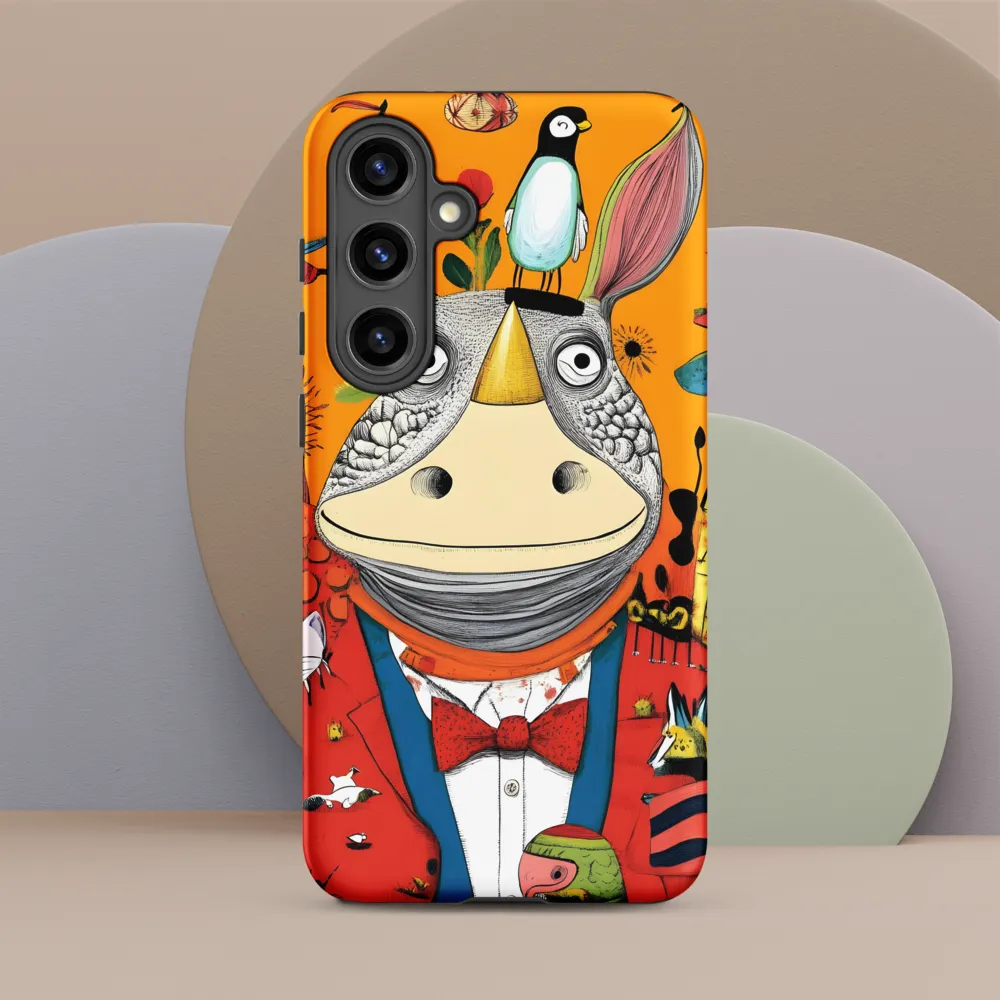 Whimsical Rhinoceros: A Playful Encounter