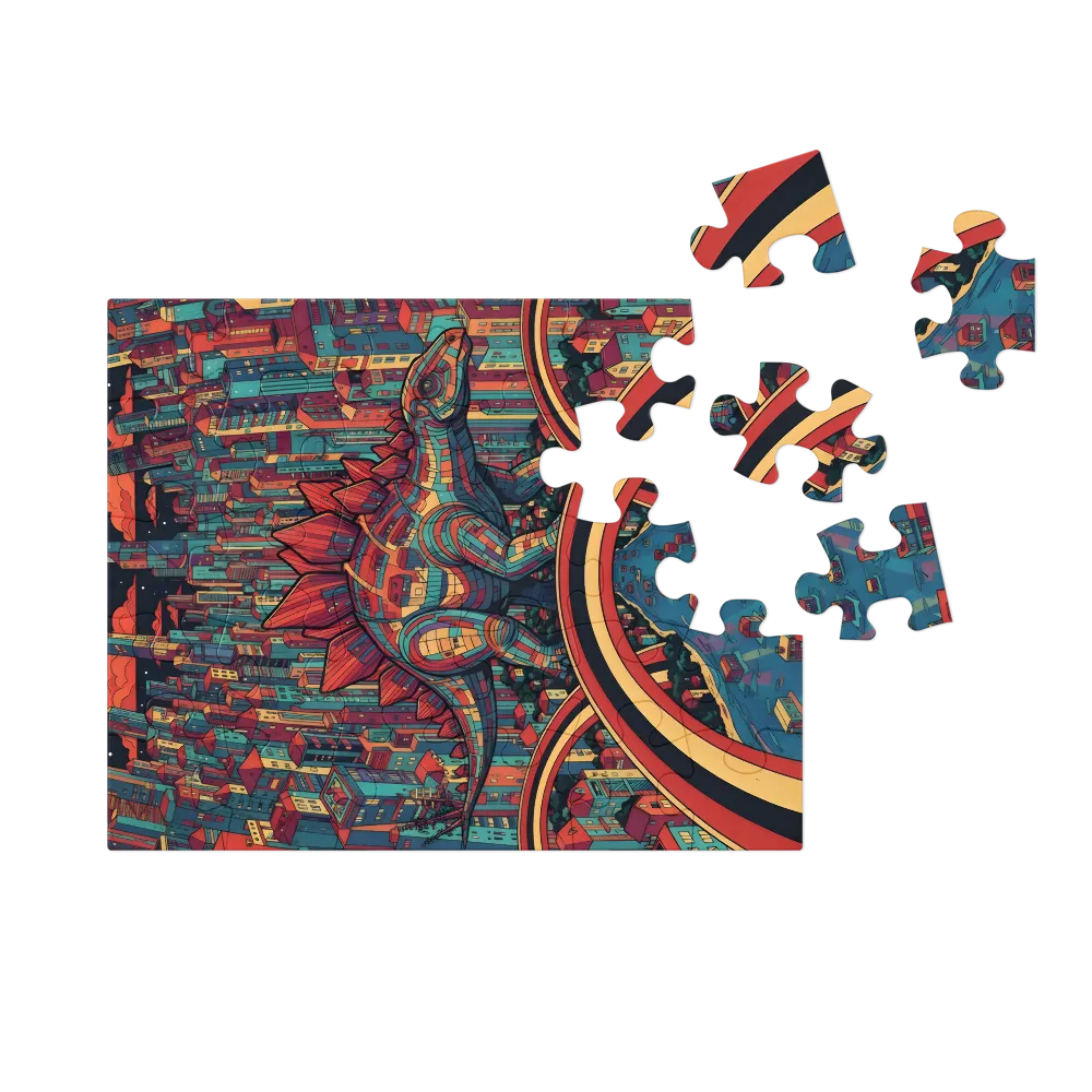 Urban Stegosaurus 
 Jigsaw Puzzle in Tin Box