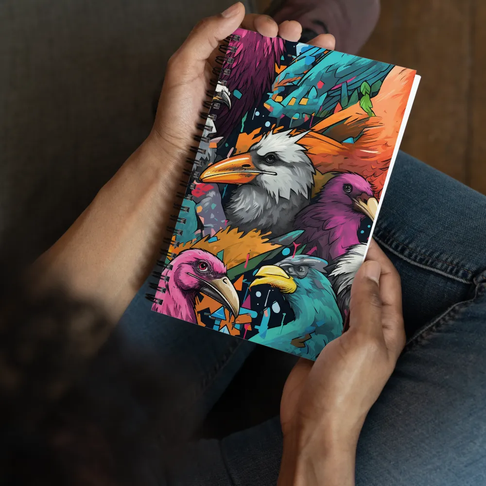 Avian Vortex: A Celebration of Color and Form | Spiral Notebook