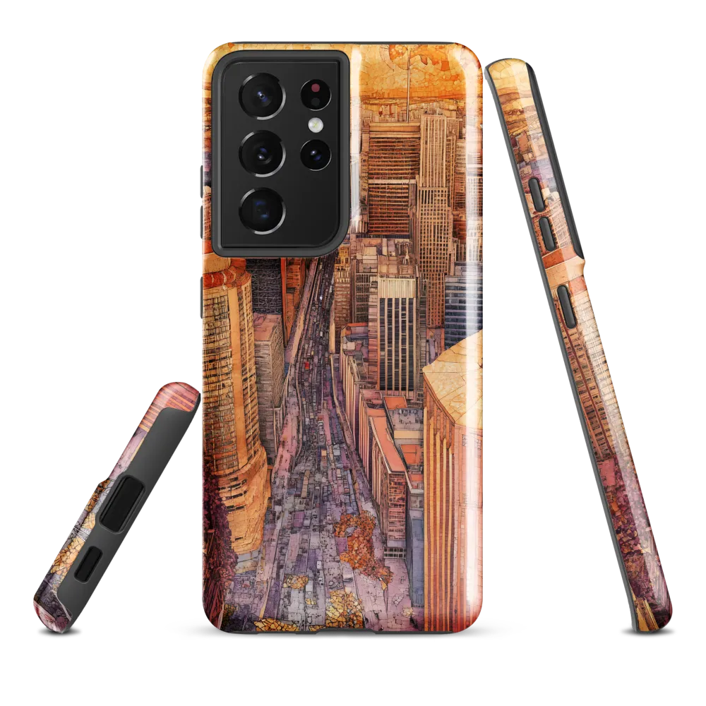 Mosaic Cityscape at Dusk